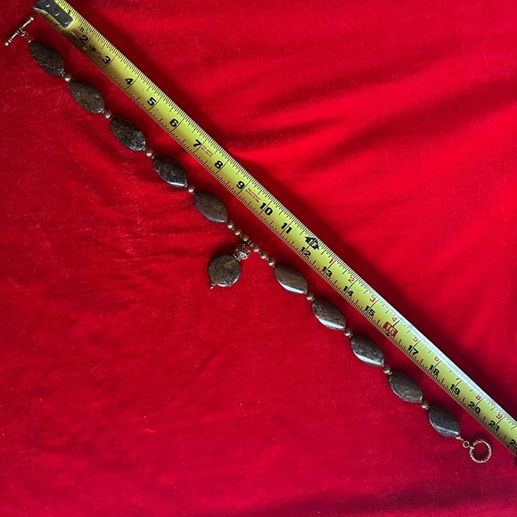 Handcrafted Bronzite & Hematite Gemstone Necklace & Earring set. - Picture 3 of 6